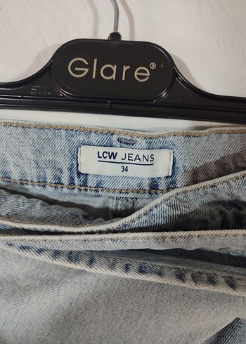 Gri Mavi Bol Kesim Mini Denim Şort - Görsel 4