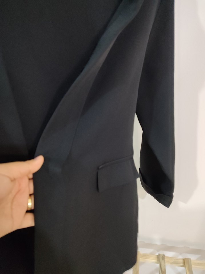 Siyah Kadın Mini Blazer - Görsel 4