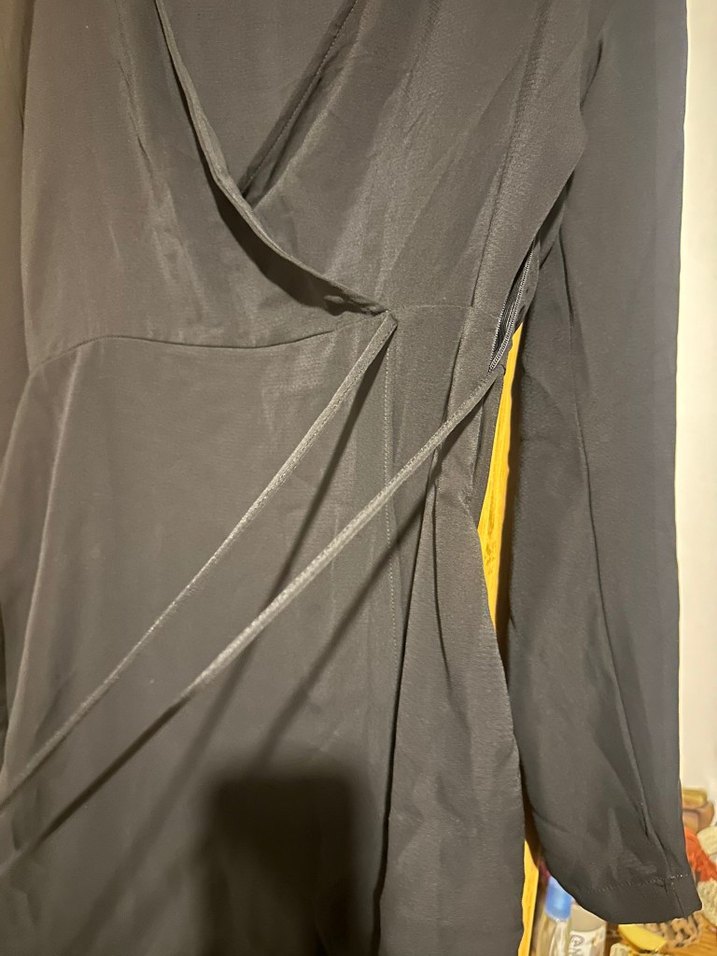 Siyah Midi Kadın Gömlek Elbise - Görsel 2