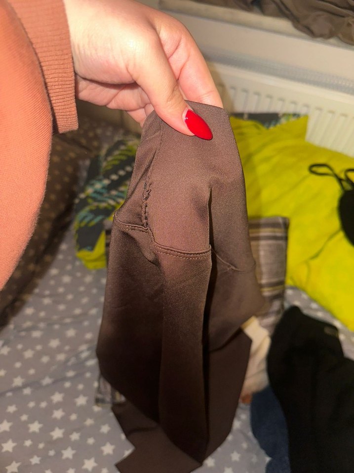 Kadın Koyu Kahverengi Baskılı Tayt - Görsel 3