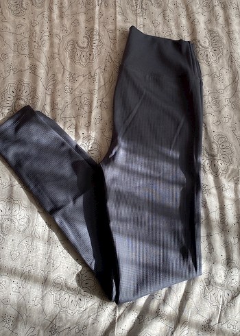 Gri uzun Kadın Tayt fitilli Detaylı - Görsel 4