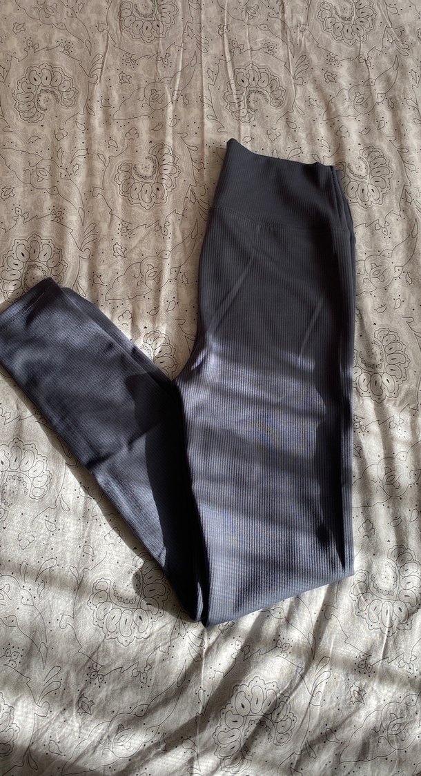 Gri uzun Kadın Tayt fitilli Detaylı - Görsel 4