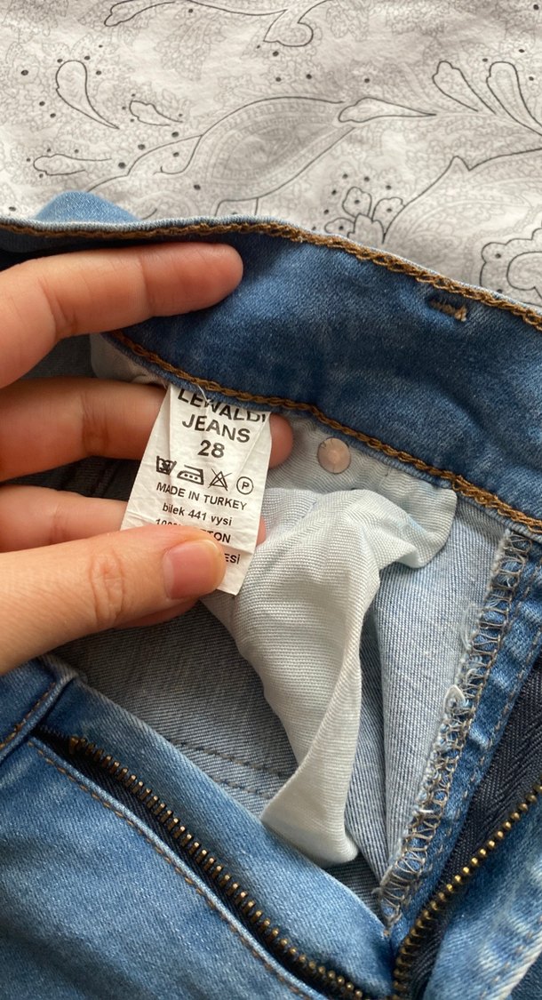 Mavi renk Kadın skiny Jean pantolon - Görsel 4