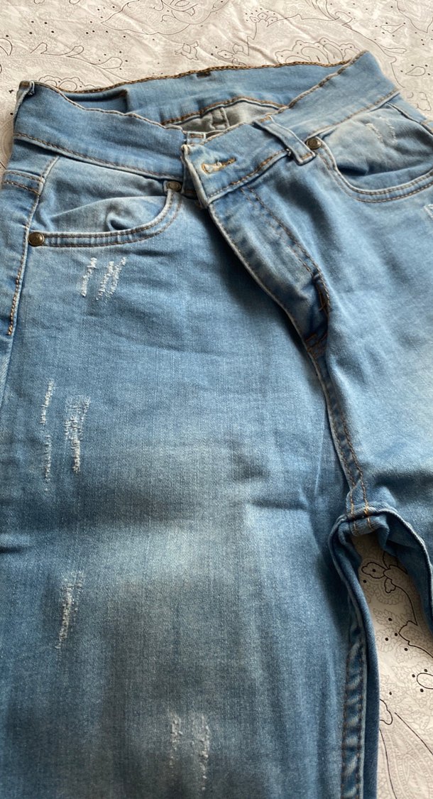 Mavi renk Kadın skiny Jean pantolon - Görsel 3