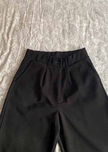 Siyah bol paça likralı pantolon - Görsel 2