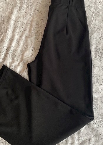 Siyah bol paça likralı pantolon - Görsel 4