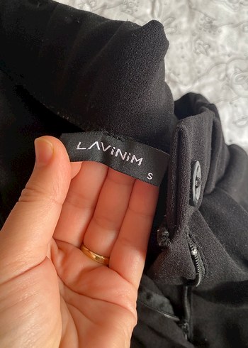 Siyah bol paça likralı pantolon - Görsel 3