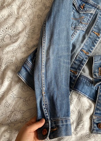 Düğmeli Kadın Mavi kot Ceket - Görsel 2