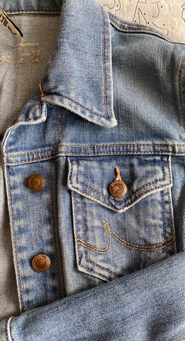 Düğmeli Kadın Mavi kot Ceket - Görsel 4