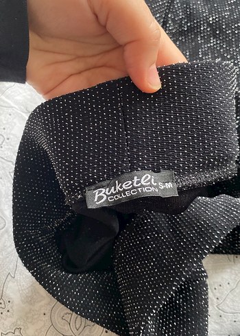 Simli bol paça dökümlü pantolon - Görsel 5