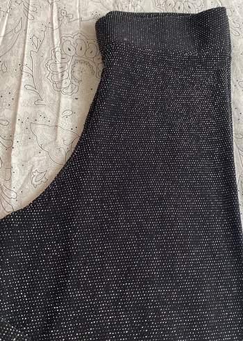 Simli bol paça dökümlü pantolon - Görsel 2