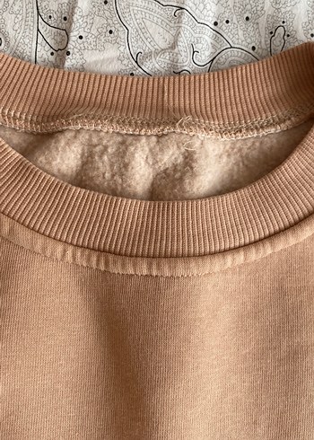 Kadın oversize kesim içi Polarlı sweatshirt - Görsel 3