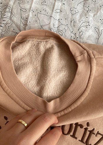 Kadın oversize kesim içi Polarlı sweatshirt - Görsel 4