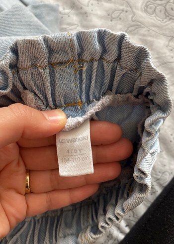 Kız Çocuk açık mavi Bol Kesim Denim Pantolon - Görsel 6