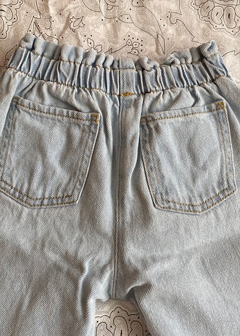 Kız Çocuk açık mavi Bol Kesim Denim Pantolon - Görsel 5