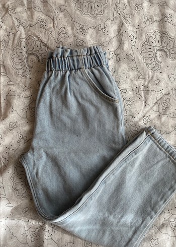 Kız Çocuk açık mavi Bol Kesim Denim Pantolon - Görsel 2