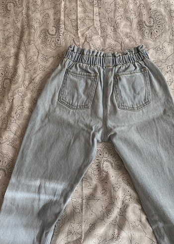 Kız Çocuk açık mavi Bol Kesim Denim Pantolon - Görsel 4