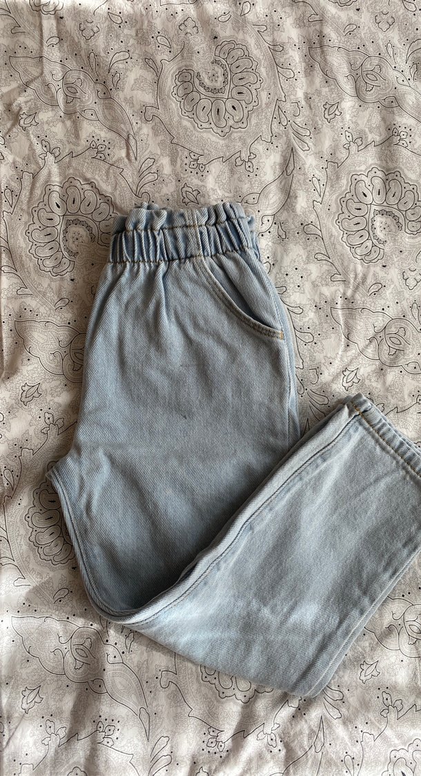 Kız Çocuk açık mavi Bol Kesim Denim Pantolon - Görsel 2