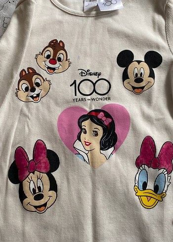 Kız Çocuk krem Uzun Kollu Baskılı Tişört - Görsel 4