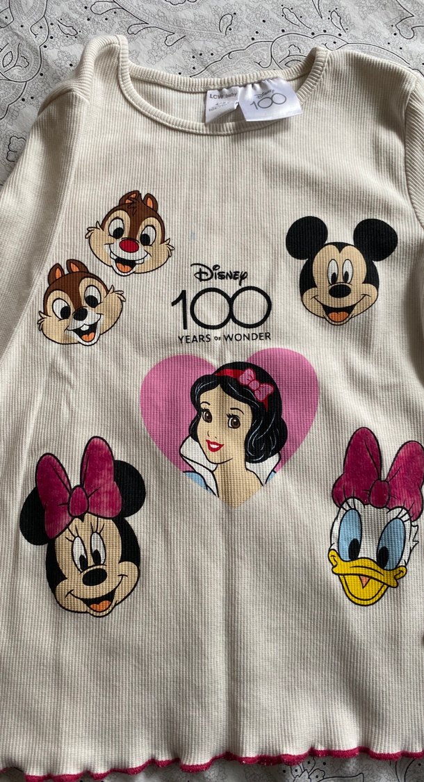 Kız Çocuk krem Uzun Kollu Baskılı Tişört - Görsel 4