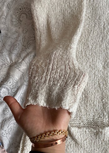 Kapüşonlu Örgü Kadın Hırka oversize m-L uyumlu - Görsel 4