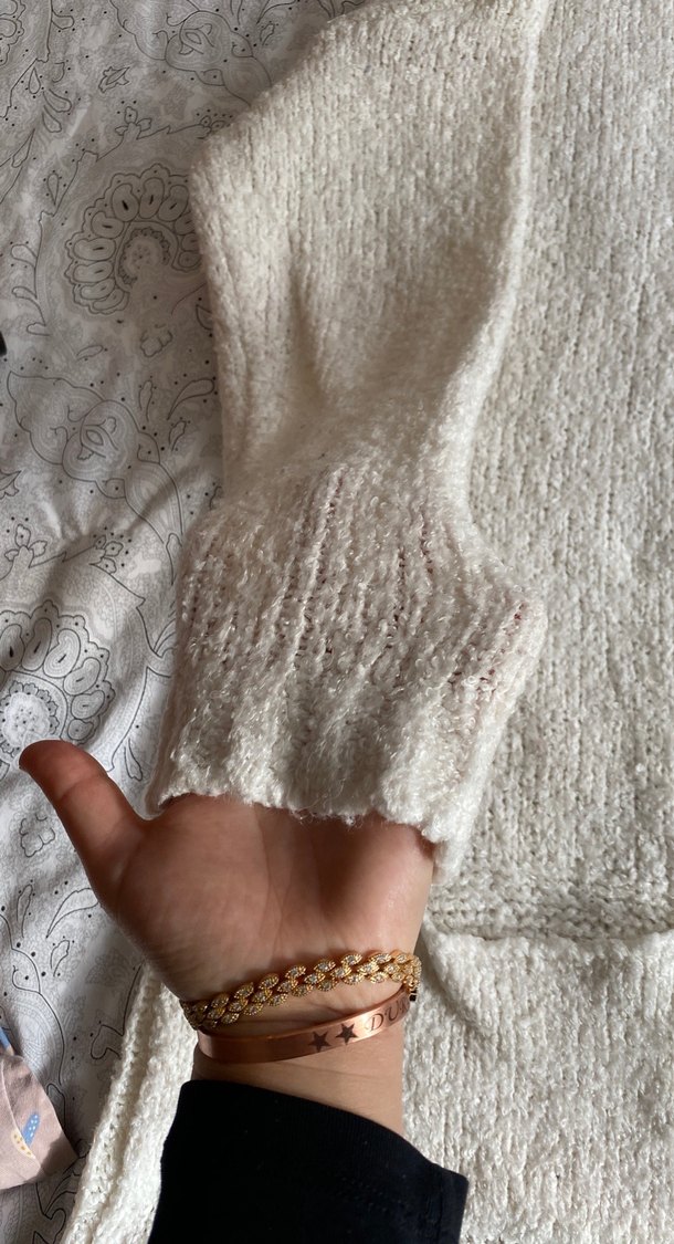 Kapüşonlu Örgü Kadın Hırka oversize m-L uyumlu - Görsel 4