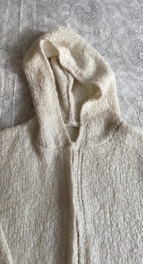 Kapüşonlu Örgü Kadın Hırka oversize m-L uyumlu - Görsel 3