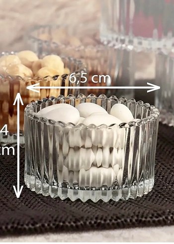 6 parça cam çerezlik magnolia kasesi - Görsel 2