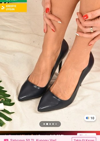 Klasik Siyah Tokalı Stiletto Topuklu Ayakkabı - Görsel 4