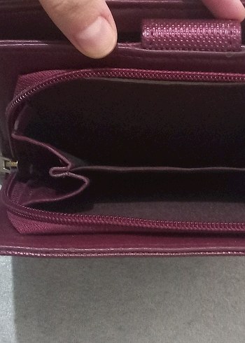 Bordo Fermuarlı Kadın Portföy Cüzdan - Görsel 3