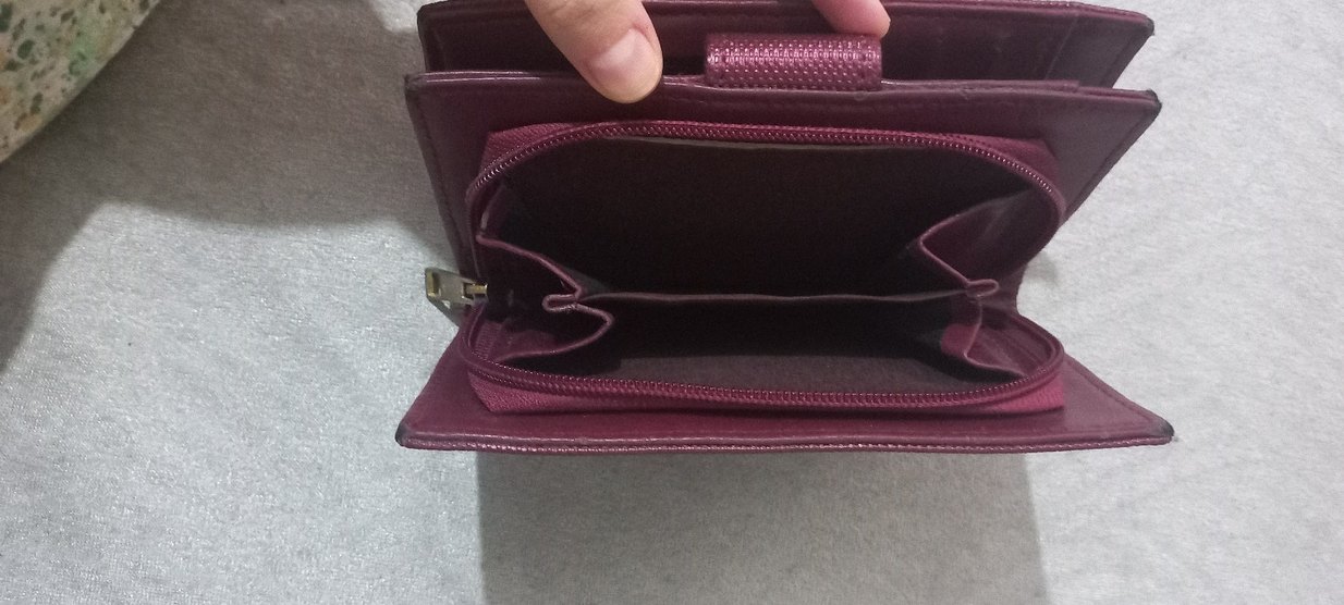 Bordo Fermuarlı Kadın Portföy Cüzdan - Görsel 3