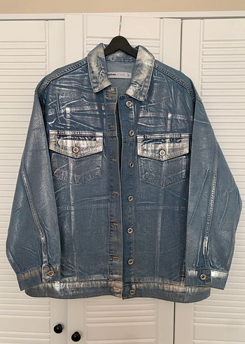 Koton Kadın Mavi Düğmeli Midi Denim Ceket