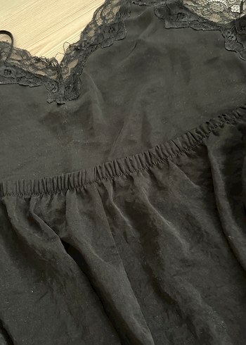 H&M Dantel Detaylı Siyah Midi Goth Kadın İç Çamaşırı