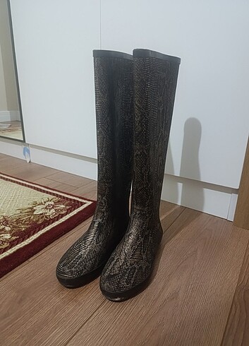 36 Beden Annie Hall Leopar Desenli Yağmur Çizmesi