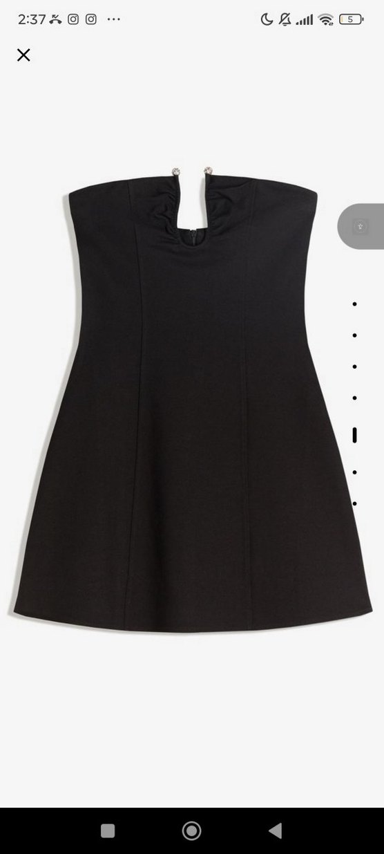 Bershka Siyah Dekolteli Mini Parıltılı Elbise - Görsel 5