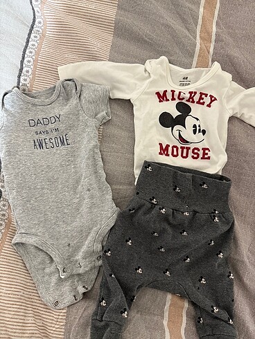 3 Ay Beden H&M alt üst takım ve carters zıbın
