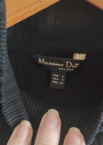 Yüksek Yakalı Çizgili Triko Kadın Elbise - Görsel 5