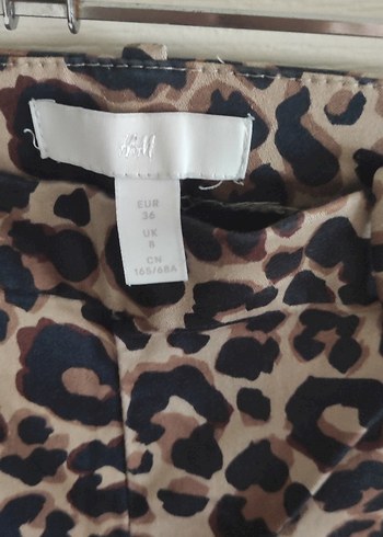 Kahverengi Leopar Desenli Kumaş Pantolon - Görsel 6