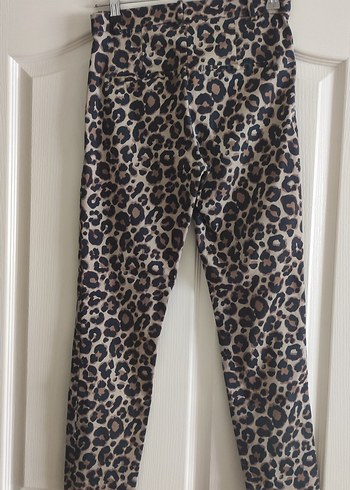 Kahverengi Leopar Desenli Kumaş Pantolon - Görsel 3