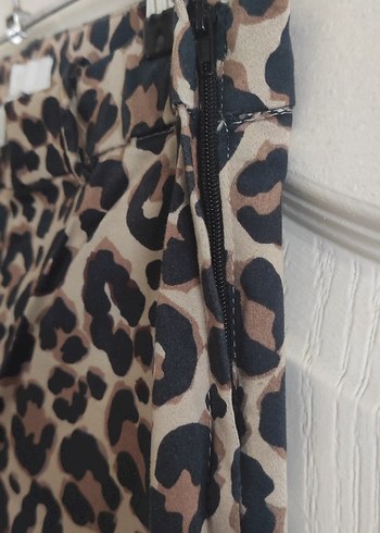 Kahverengi Leopar Desenli Kumaş Pantolon - Görsel 5