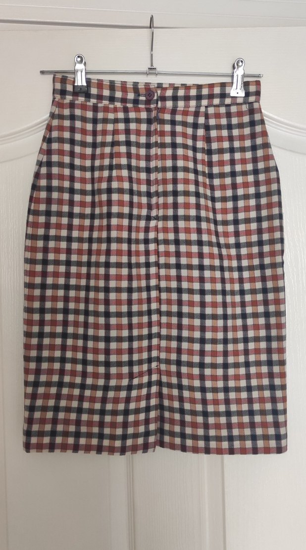 Kadın Ekose Kalem Etek - Görsel 3