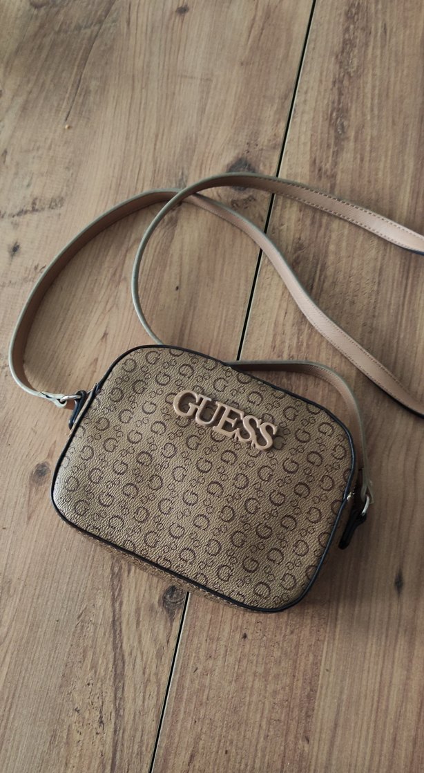 Guess Baskılı Kahverengi Deri Kadın Çapraz Çanta - Görsel 4