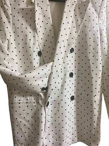 Lacivert puantiyeli astarlı ceket - Görsel 5