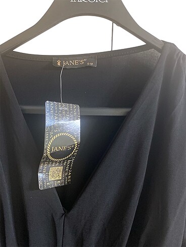 s Beden Siyah drape detaylı elbise