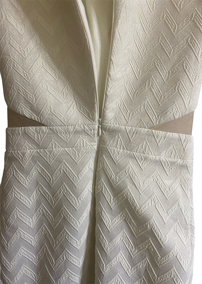 Bel detaylı midi elbise - Görsel 4