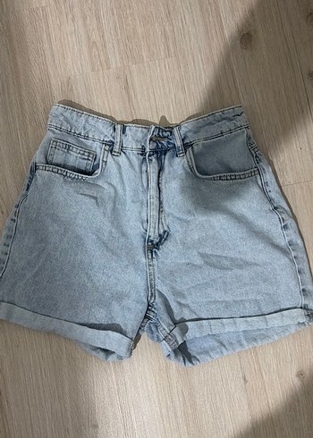 Defacto Acik Mavi Yuksek Bel Denim Sort