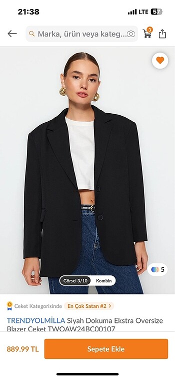 Siyah blazer ceket