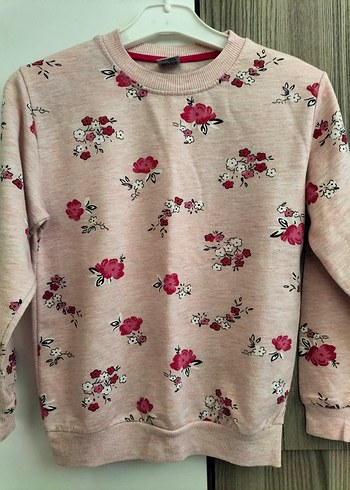 LC Waikiki Kız Çocuk Pembe Çiçekli Sweatshirt