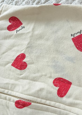 Kız Çocuk Kalp Desenli Pamuk Yelek - Görsel 2