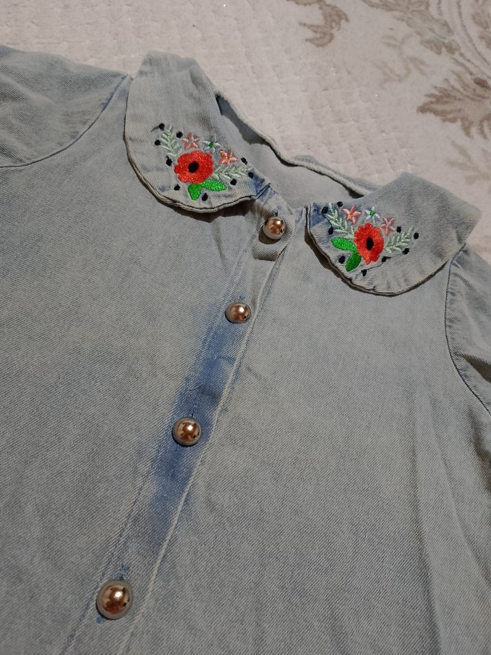 Kız çocuk kot gömlek - Görsel 2